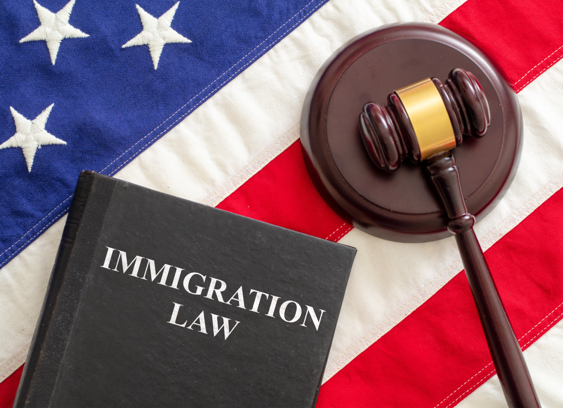 Gavel and U.S. flag